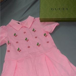 Gucci size 4 pink dress & toddler Gucci shoes size 25 (NEVER WORN)